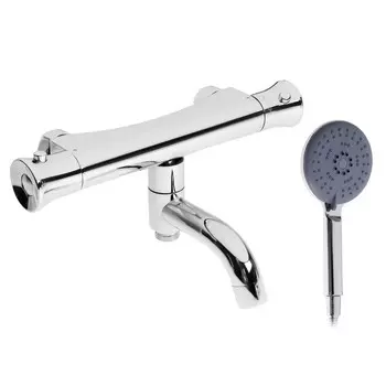 Смеситель для ванны ZEIN Z4482, термостатический, душевой набор, лейка 5 режимов, хром