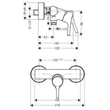 Смеситель Hansgrohe Тalis S New для душа