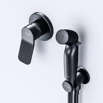 Смеситель с гигиеническим душем AM.PM X-Joy F40H85A22, встраиваемый, латунь, черный