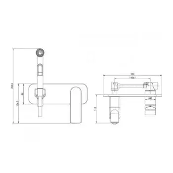Смеситель скрытого монтажа с гигиеническим душем ESKO SMH07, цвет хром
