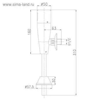 Смывное устройство для писсуара Lemark LM4654СE, сенсорное, цвет хром