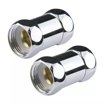 Соединение для полотенцесушителя Point PN00001, прямое, 1"х1", гайка/гайка, пара, хром