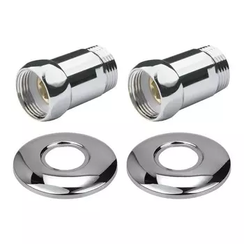 Соединение для полотенцесушителя Point PN00002, прямое, 1"х1", гайка/штуцер, пара, хром