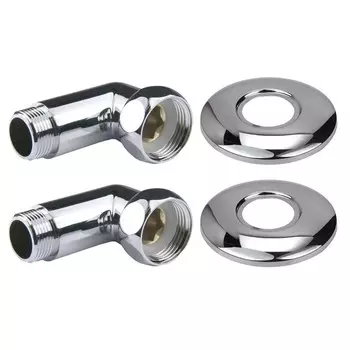 Соединение для полотенцесушителя Point PN00006, угловое, 1"х3/4", гайка/штуцер, пара, хром