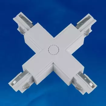 Соединитель для шинопроводов Х-образный. Uniel, IP20, цвет серебряный