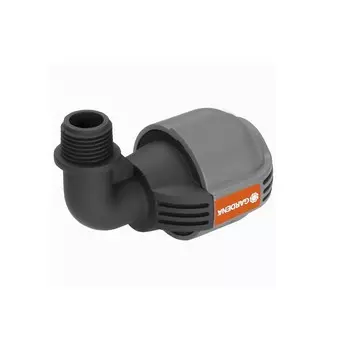Соединитель L-образный, наружная резьба, 1" (25 мм) – 1/2" (12 мм), пластик