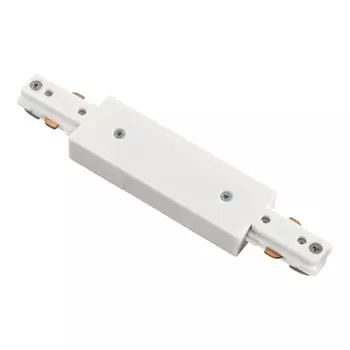 Соединитель с токопроводом для однофазного трехжильного шинопровода Novotech, 105х35 мм, цвет белый