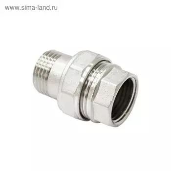 Соединитель STI, 1 1/2", американка, прямой, никелированная латунь