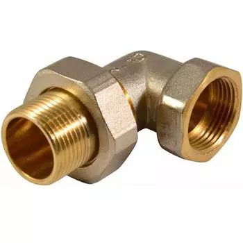 Соединитель "СТМ", 1/2", "американка", внутренняя/наружная резьба, угловой, никел. латунь