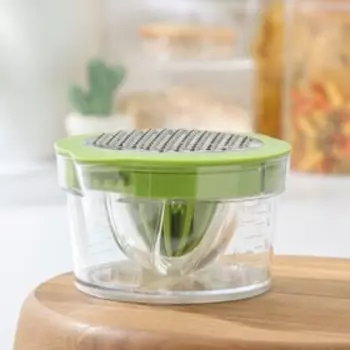Соковыжималка - сепаратор для яиц Доляна Freshbo, с мерным контейнером и насадкой - тёркой, зелёная