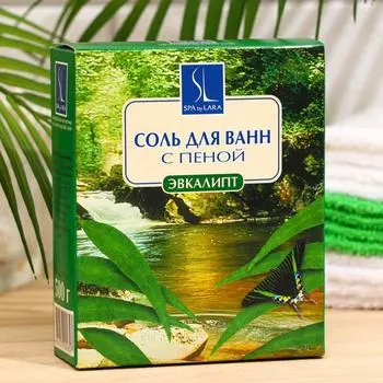 Соль для ванн морская Spa by Lara с пеной, ароматизированная, эвкалипт, 500 г