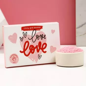 Соль для ванны Love, 100 г, аромат клубники, Чистое счастье
