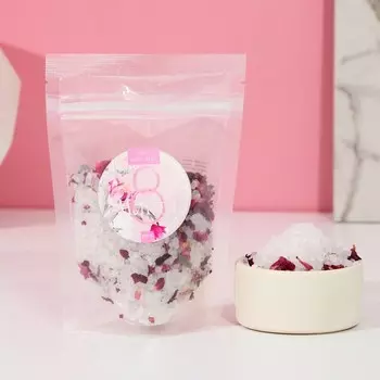 Соль для ванны «С праздником 8 марта», с лепестками розы, 150 г, Чистое счастье