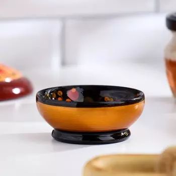 Солонка для свадебного каравая, 6.53 см, дерево, хохлома