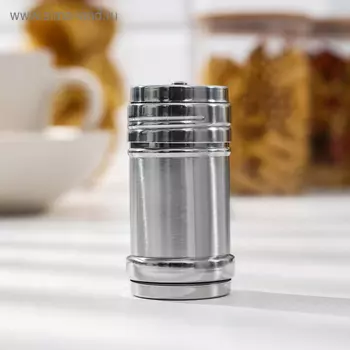 Солонка «Металлик», 120 мл, 4.38 см, нержавеющая сталь, серебристая
