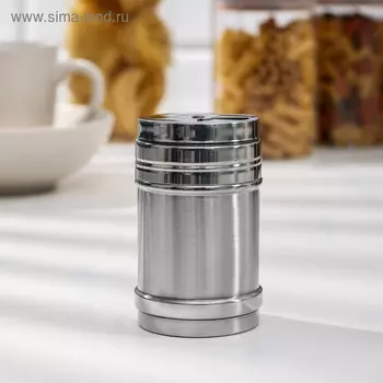 Солонка «Металлик», 280 мл, 6.310.5 см, нержавеющая сталь, серебристая