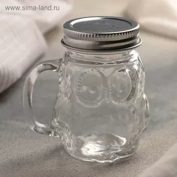 Солонка стеклянная «Сова», 100 мл, 7,568,5 см