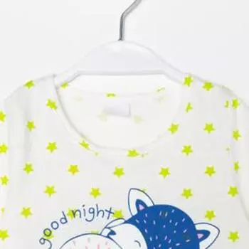 Сорочка детская, цвет белый/рис. лиса, рост 104 см