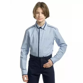 Сорочка верхняя для мальчиков, рост 122 см, цвет голубой