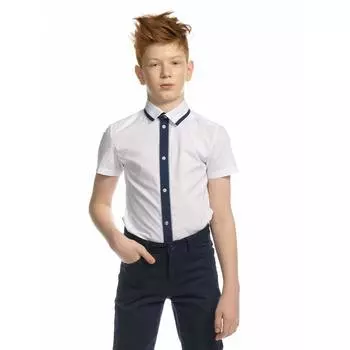 Сорочка верхняя для мальчиков, рост 134 см, цвет белый
