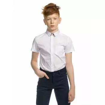 Сорочка верхняя для мальчиков, рост 134 см, цвет белый