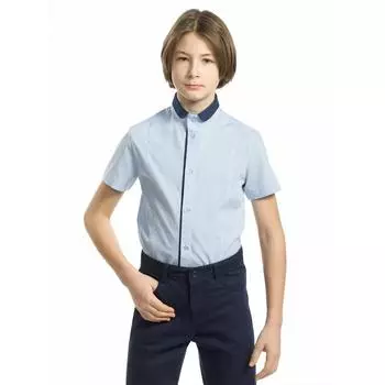 Сорочка верхняя для мальчиков, рост 140 см, цвет голубой