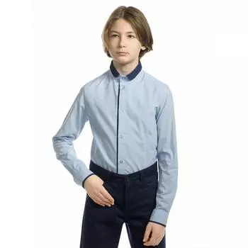 Сорочка верхняя для мальчиков, рост 146 см, цвет голубой