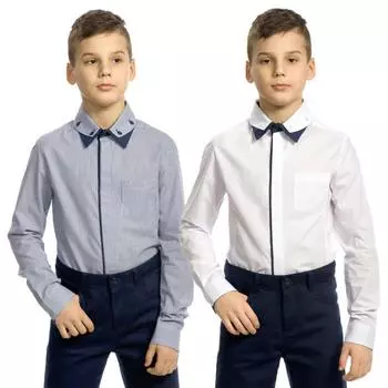 Сорочка верхняя для мальчиков, рост 158 см, цвет синий