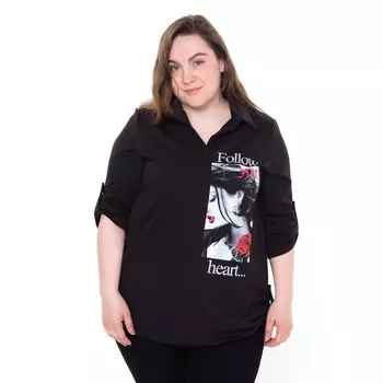 Сорочка женская, цвет черный, размер 52