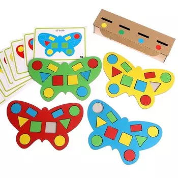 Сортер - мозаика «Бабочки», 40 фишек, 8 карточек