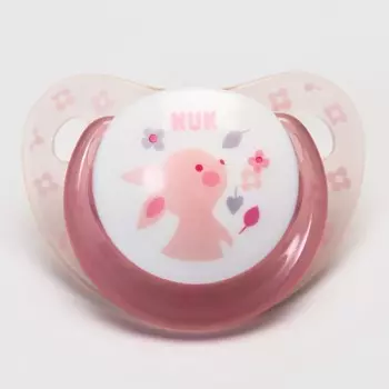 Соска-пустышка ортодонтическая, латекс, от 6 мес., в контейнере «Зайчик»