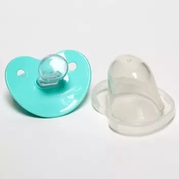 Соска - пустышка ортодонтическая Крошка Я, силикон, от 6 мес., с колпачком, бирюзовый