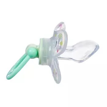 Соска - пустышка силиконовая ортодонтическая M&B «Зайка», от 12 мес., с колпачком, зеленый