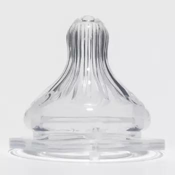 Соска силиконовая на бутылочку, антиколиковая., от 3 мес., широкое горло, средний поток