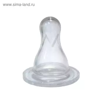 Соска силиконовая круглая с рёбрами жёсткости, от 0 до 3 мес., размер S (вода,чай)