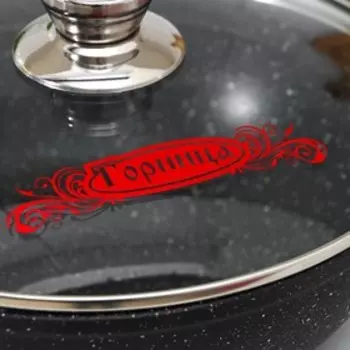 Сотейник «Гранит», 24х8,2 см, съёмная ручка, стеклянная крышка, антипригарное покрытие, цвет чёрный