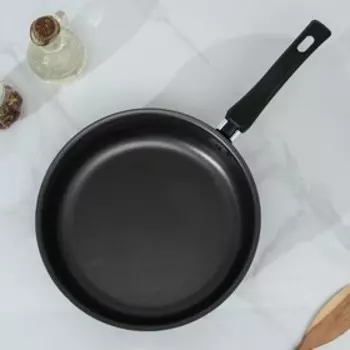 Сотейник Promo, 2.8 л, d=24 см, стеклянная крышка, антипригарное покрытие, алюминий, чёрный