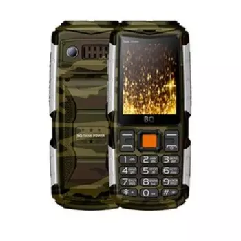 Сотовый телефон BQ M-2430 Tank Power, 2.4", 2 sim, 4000мАч, серебристый камуфляж