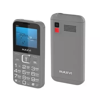 Сотовый телефон Maxvi B200, 2", 0.3 Мп, 2 sim, microSD, FM, фонарик, 1400 мАч, серый