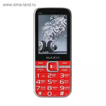 Сотовый телефон MAXVI P18 2,8", 32Мб, microSD, 0,3Мп, 3 sim, красный