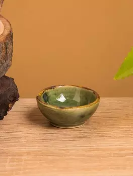 Соусник, 3.53.51.5 см, керамика, зелёно-коричневый