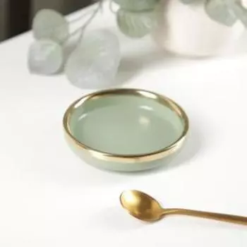 Соусник «Акварель», 10×1,5 см, цвет зелёный