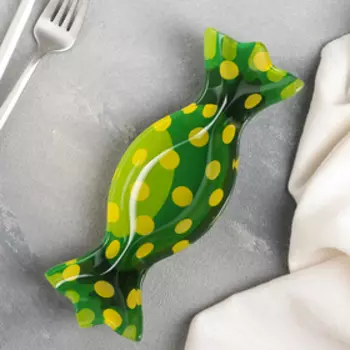 Соусник стеклянный Доляна «Горошек», 217,5 см, цвет зелёный