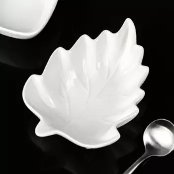 Соусник «Лиственик», 14103 см, керамика, белый