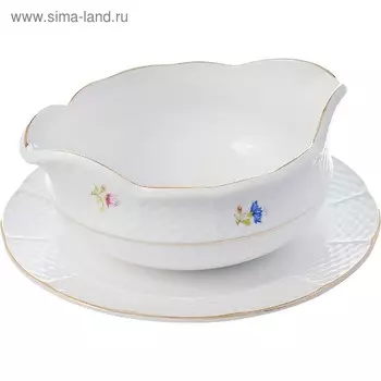 Соусник Natalie, декор «Мелкие цветы, отводка золото», 500 мл