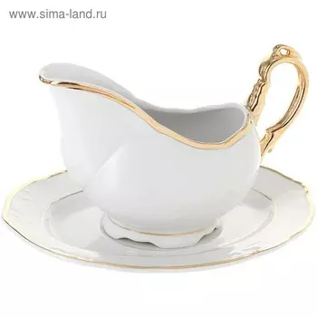 Соусник Tulip, декор «Белоснежный тюльпан, золотые держатели», 400 мл