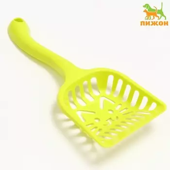Совок фигурный «Кот» с эргономичной ручкой, 2810 см, зелёный