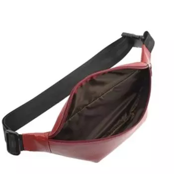 сп855 Сумка поясная, отдел на молнии, цвет красный флотер 11х25х8см