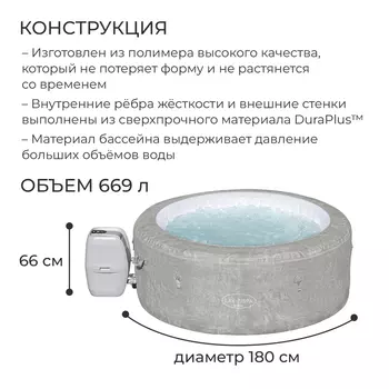 СПА бассейн Zurich Airjet, 180 х 66 см, гидромассаж, 60065