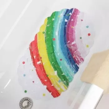 SPA-коврик для ванны на присосках Доляна «Радуга», 35×65 см